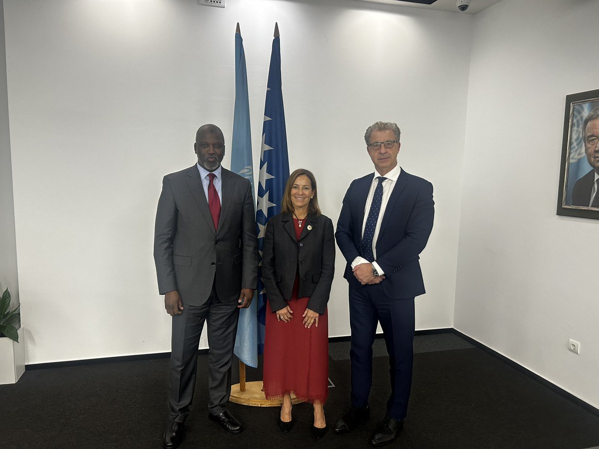 unirmct's tweet image. This afternoon, #IRMCT President Gatti Santana, Prosecutor Brammertz and Registrar Abubacarr M. Tambadou were pleased to brief the Diplomatic Corps in Sarajevo on the Mechanism’s current work and priorities. The event was hosted by UN Resident Coordinator in BiH @MacdonaldIngrid.