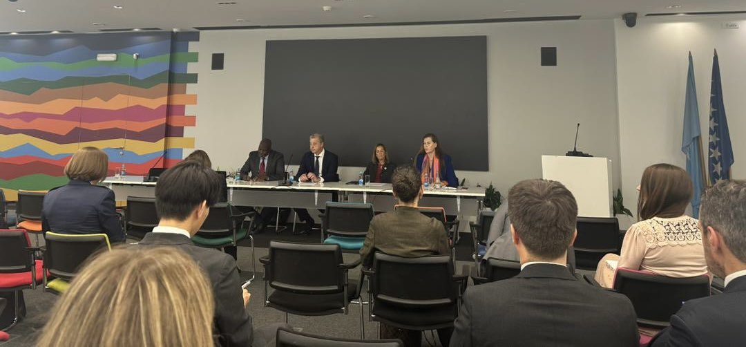 unirmct's tweet image. This afternoon, #IRMCT President Gatti Santana, Prosecutor Brammertz and Registrar Abubacarr M. Tambadou were pleased to brief the Diplomatic Corps in Sarajevo on the Mechanism’s current work and priorities. The event was hosted by UN Resident Coordinator in BiH @MacdonaldIngrid.