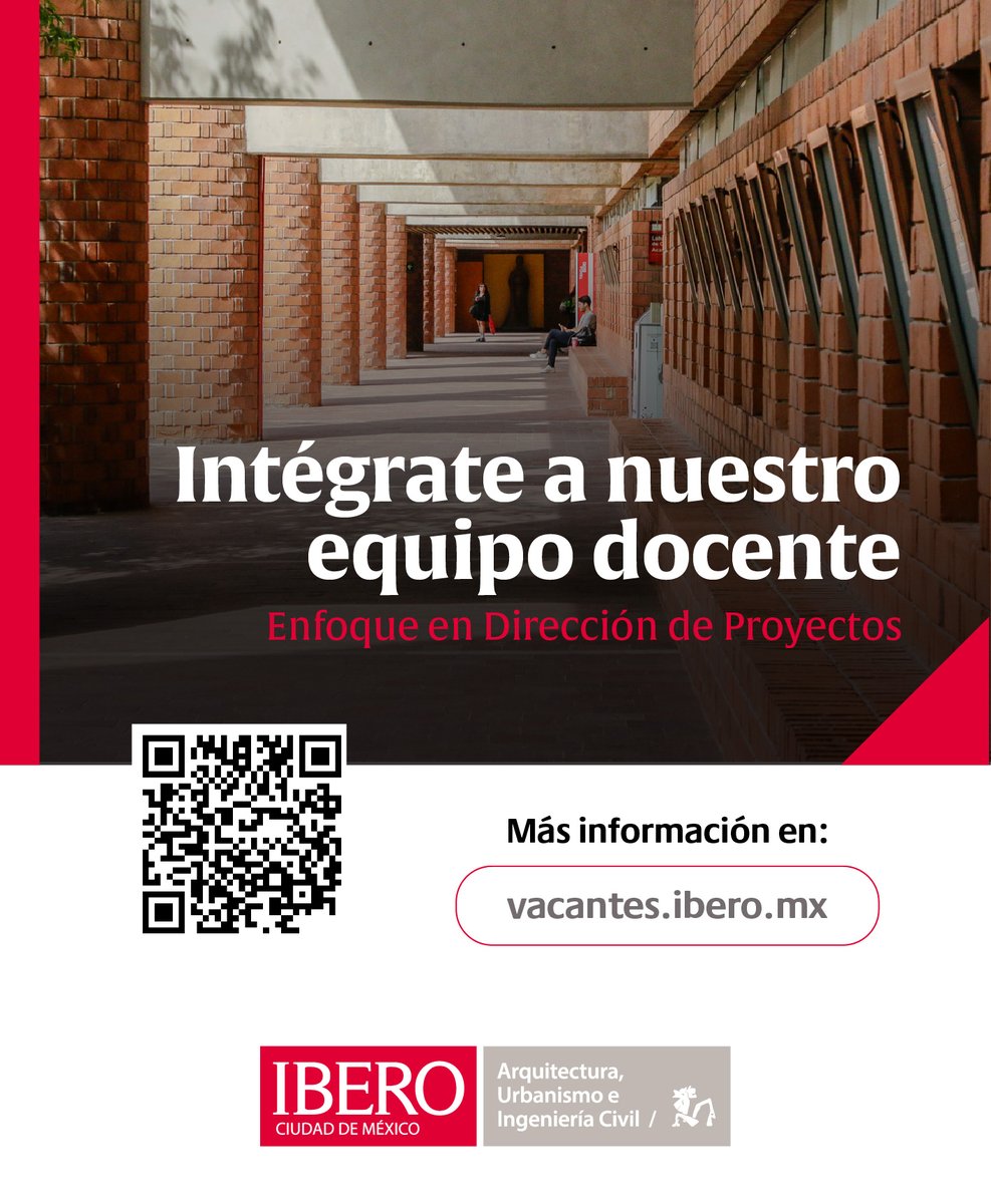 ¡Convocatoria abierta! 📢
El DAUIC de la IBERO abre 2 vacantes ATC:
🔹 Construcción
🔹 Dirección de proyectos
Consulta requisitos y aplica en 👉 vacantes.ibero.mx

#VacantesIBERO #ArquitecturaIBERO #IngenieríaCivilIBERO #DAUIC