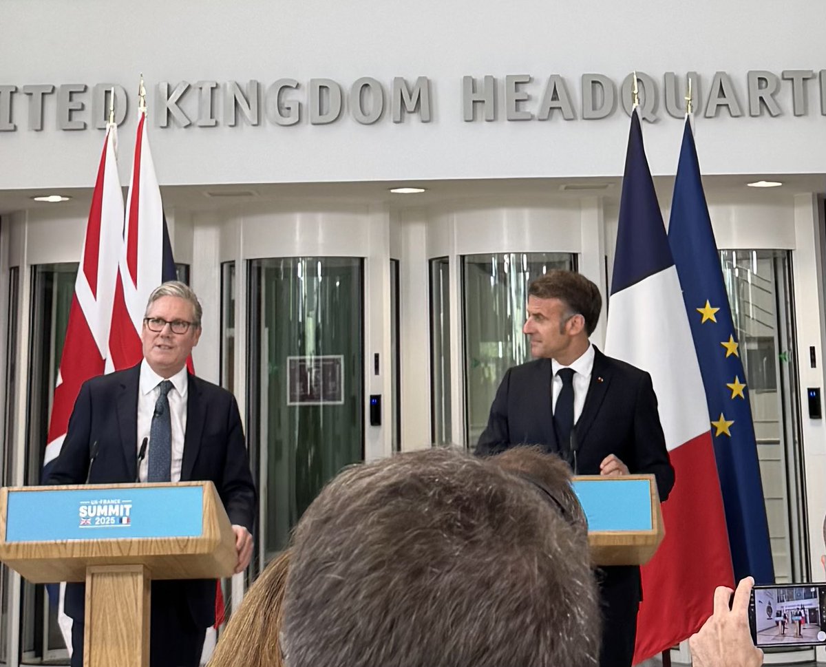 Peston's tweet image. President Macron in press conference, in answer to my question about how centrists rebuild in the face of the populist challenge: “Were the budgetary, immigration, legal, growth problems of the UK nine years ago solved by Brexit? The answer is no.  They are being solved by a…