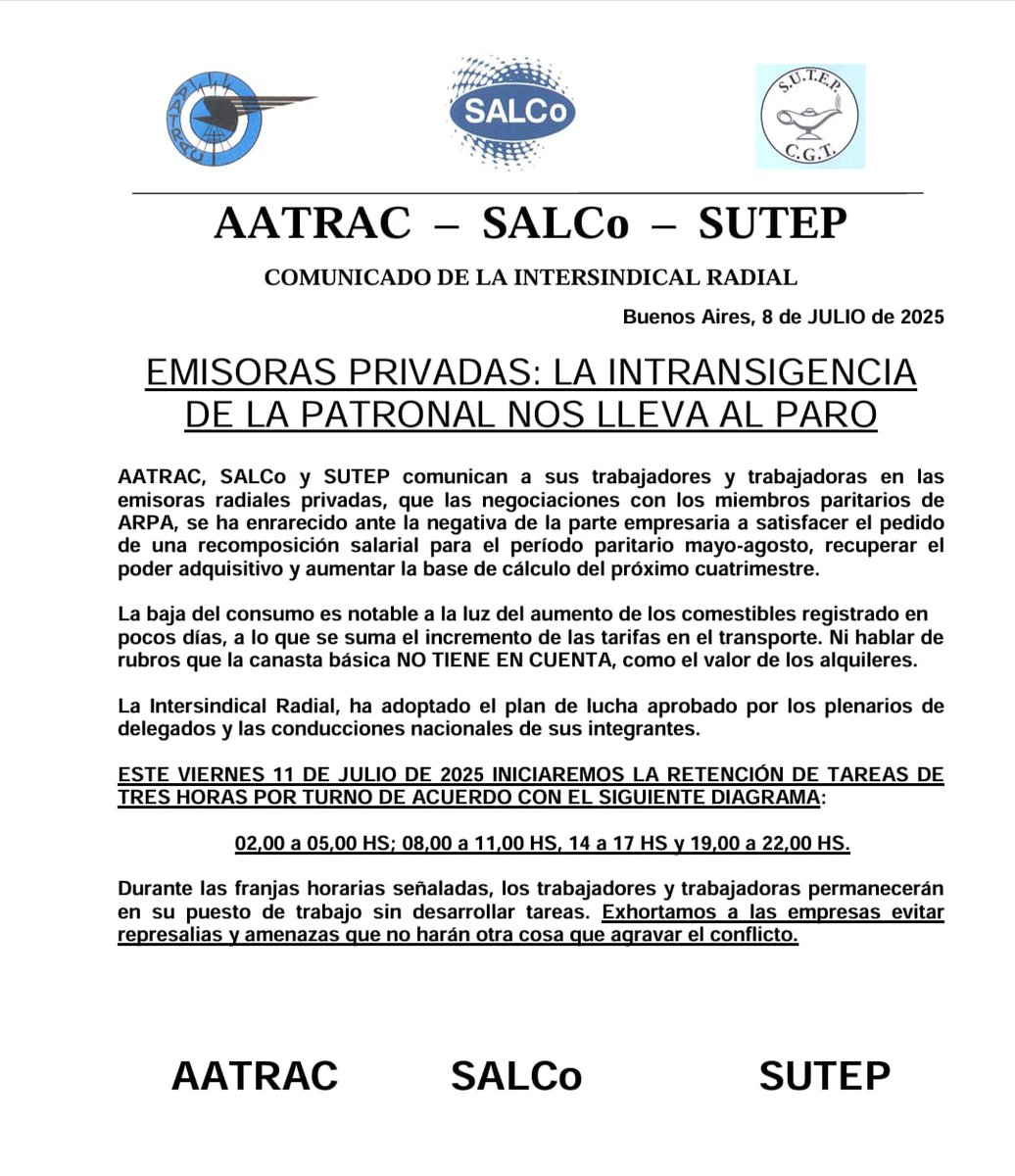 ⚠️🚨 #Alerta 🚨⚠️

#ParodeRadios