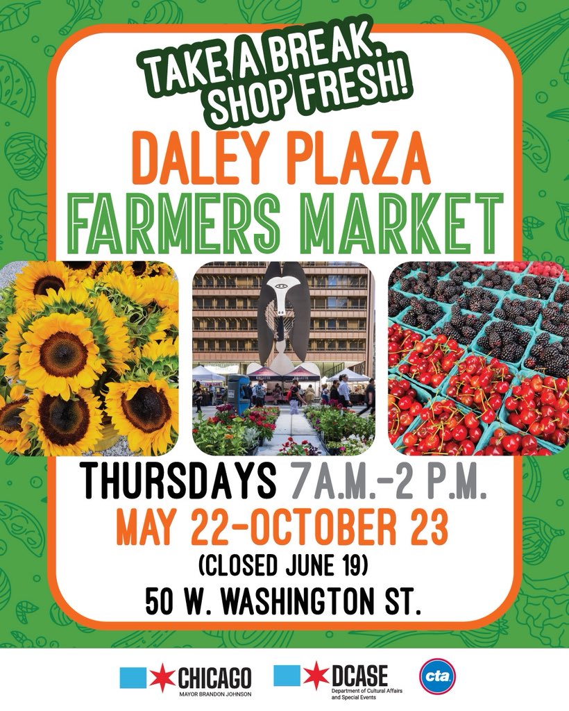 ChicagoCOPA's tweet image. Today, COPA is at the Daley Plaza Farmers Market. The market brings local vendors with produce, treats, and products in a fun environment. COPA is giving out info on how to file complaints & compliments for CPD. #COPAInTheCommunity #ChicagoFarmersMarkets