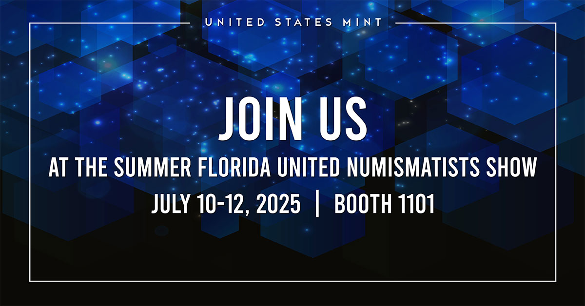 usmint's tweet image. We are in Orlando! For those at the show, stop by the U.S. Mint Booth, say hi, and make a purchase to add that missing coin or medal to your collection.