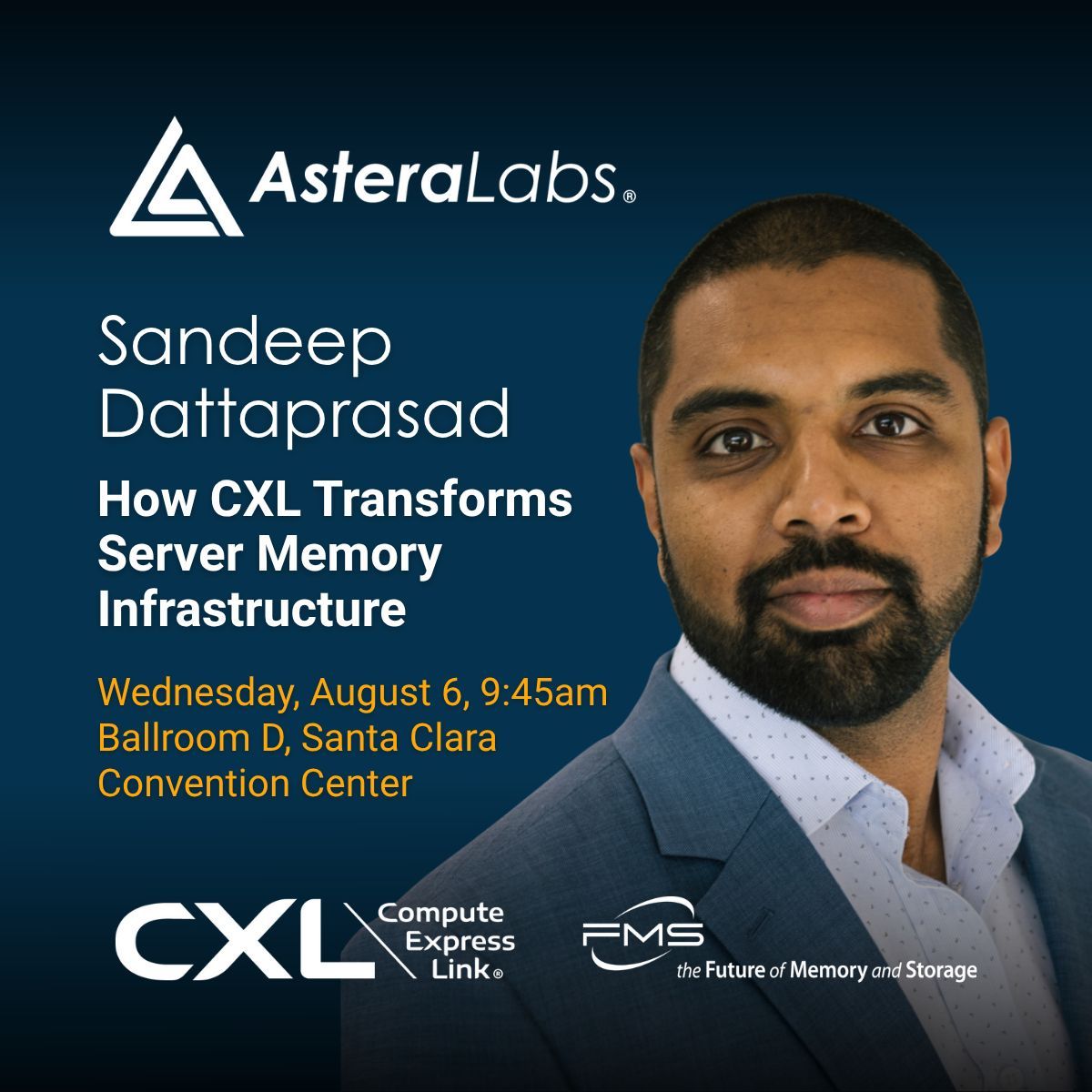 Catch Sandeep Dattaprasad at the #FMS2025 panel alongside experts from the field as they talk about how CXL is transforming server memory for AI, big data &amp; in-memory workloads.

🔗 Register - buff.ly/ruwZNwq 

#CXL #AIInfrastructure <a href="/ComputeExLink/">Compute Express Link</a>
