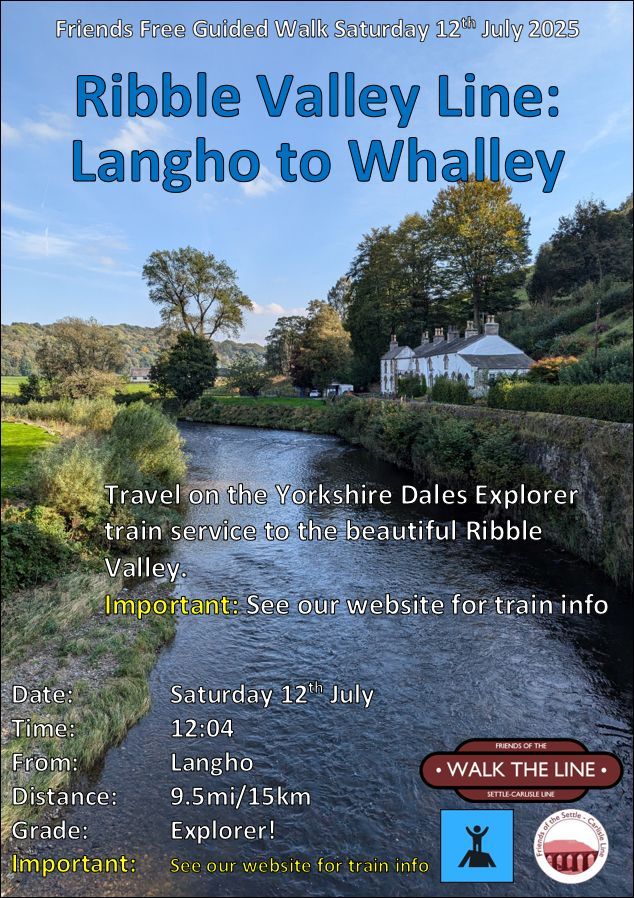 foscl's tweet image. This Saturday we'll be doing an 'away day' walk taking the Yorkshire Dales Explorer train service to the beautiful Ribble Valley.
Starting at Langho at 12:04 we'll be walking to Whalley.
For details click here foscl.org.uk/guided-walks