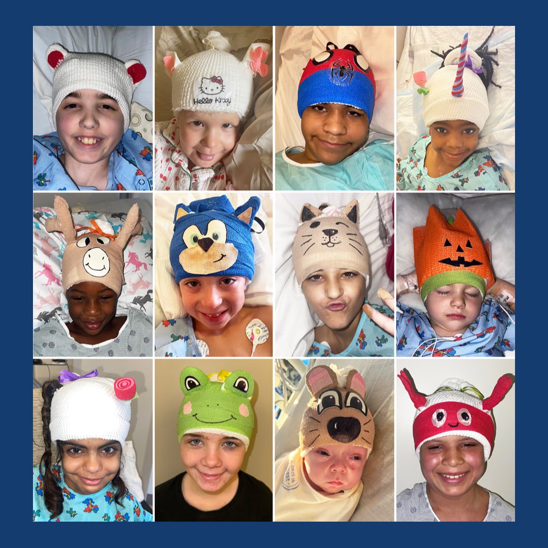 In a recent publication in JNS Pediatrics, a team of doctors from the JHU School of Medicine described their unique approach to wound management following a pediatric craniotomy. Take a look at some of the modified head turbans that have been created over the past three years!