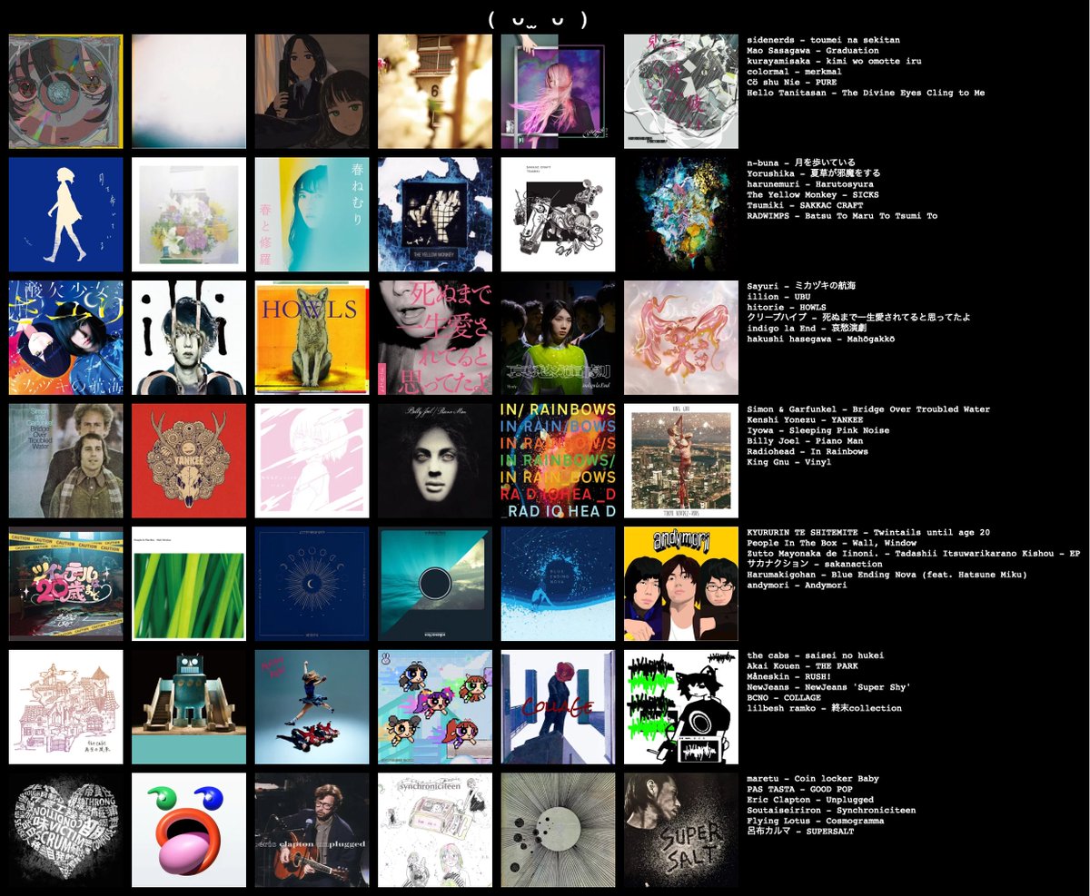 ymdymm's tweet image. #私を構成する42枚
やりたかったやつ　今年は全部更新する勢いで音楽を聴こう