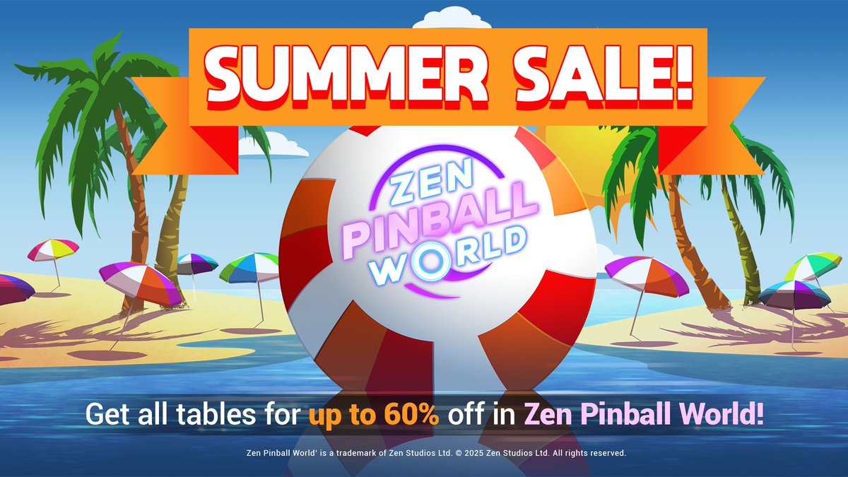 ☀️Huge discounts in Zen Pinball World!☀️
As part of the Summer Sale event, almost every table is on sale!

Download Zen Pinball World for FREE and enjoy up to 60% OFF on tables and packs:

📱 Google Play: bit.ly/3BsDYlk
📱 App Store: bit.ly/41B2g7v