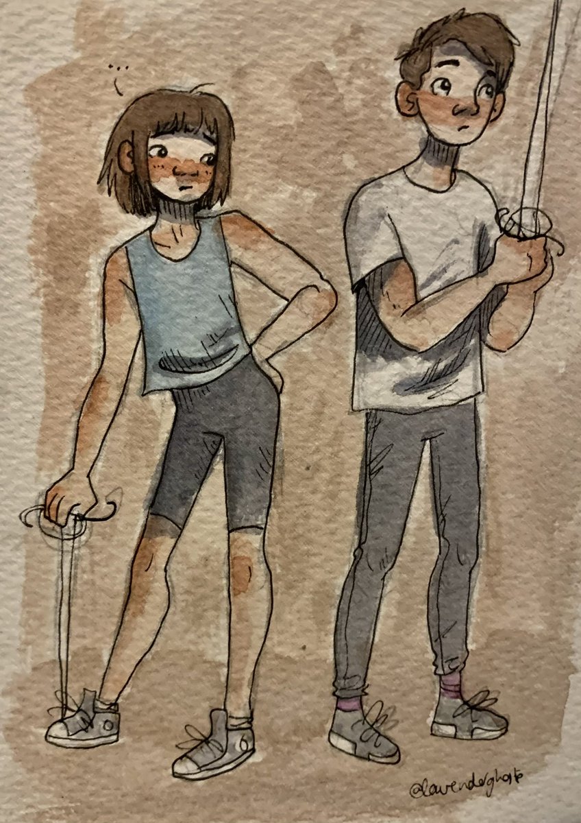 Tonights doodle!!

<a href="/NeedlesWitches/">needles & witches / ⚔️Lockwood & Co⚔️</a> requested Lucy getting distracted by Lockwood’s muscles during training 😂😂😂

Which, lets face it, is canon

  #savelockwoodandco
- #CookingWithGeorge