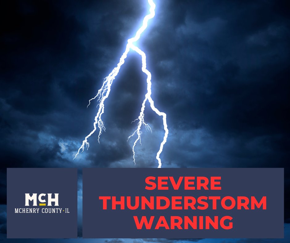 The National Weather Service has issued a severe thunderstorm WARNING for southwestern McHenry County until 6:45 p.m. Storms are tracking east, so be alert if you live in the path.