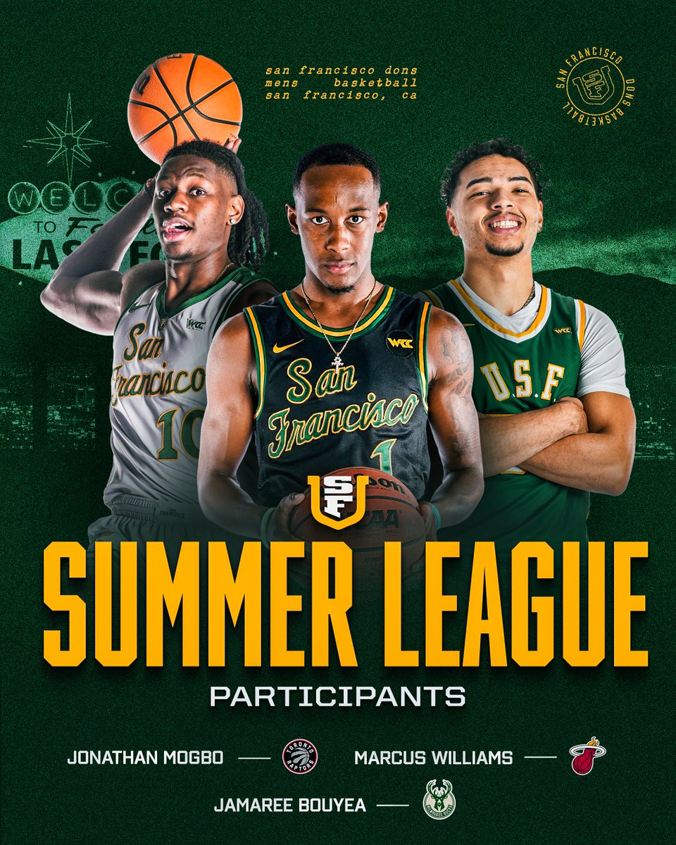 San Francisco Men's Basketball (@usfdonsmbb) on Twitter photo ๐๐ซ๐ข๐จ ๐จ๐ ๐๐จ๐ง๐ฌ ๐ฒ
Good luck to these three in <a href="/NBASummerLeague/">NBA Summer League</a> !
#USFDons | #WCChoops ๐๐ซ๐ข๐จ ๐จ๐ ๐๐จ๐ง๐ฌ ๐ฒ
Good luck to these three in <a href="/NBASummerLeague/">NBA Summer League</a> !
#USFDons | #WCChoops