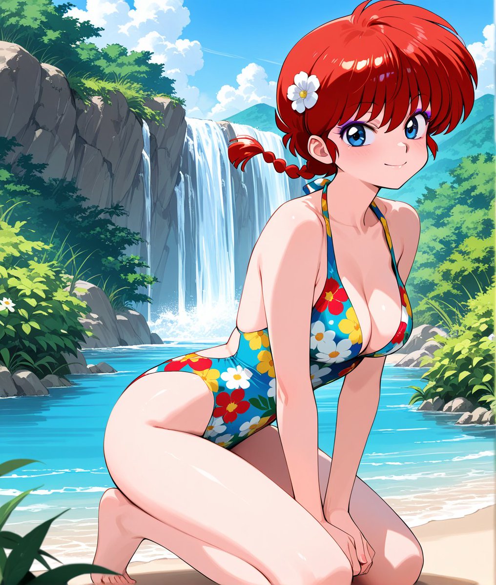 Hoyo_476's tweet photo. Ranma loves to go to the beach, and (secretly) loves to wear bikinis and swimsuits that look amazing on her to earn the awe of everyone who sees her. She's enjoying the beach day and that shows ❤️
#ranma #anime #らんま #らんまアニメ https://t.co/lQvOLnac4O
