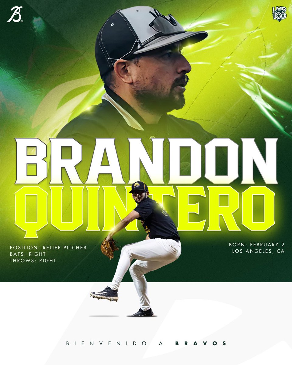 ¡Bienvenido, Brandon Quintero! 🦁⚾️

Llega a reforzar nuestro bullpen con su brazo derecho, con experiencia en LMB y sucursales de MLB ¡Vamos con todo! 🔥🔥🔥

📲 bravosdeleon.com/noticia/brando…