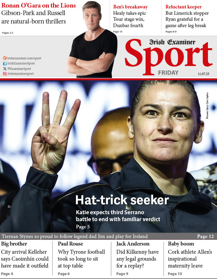 Tony Leen (@tonyleen) on Twitter photo From <a href="/RonanOGara10/">Ronan O Gara</a> in Oz to <a href="/m_brosnan/">Maurice Brosnan</a> in New York - and all points in between. The cover of Friday’s <a href="/ExaminerSport/">Irish Examiner Sport</a> From <a href="/RonanOGara10/">Ronan O Gara</a> in Oz to <a href="/m_brosnan/">Maurice Brosnan</a> in New York - and all points in between. The cover of Friday’s <a href="/ExaminerSport/">Irish Examiner Sport</a>