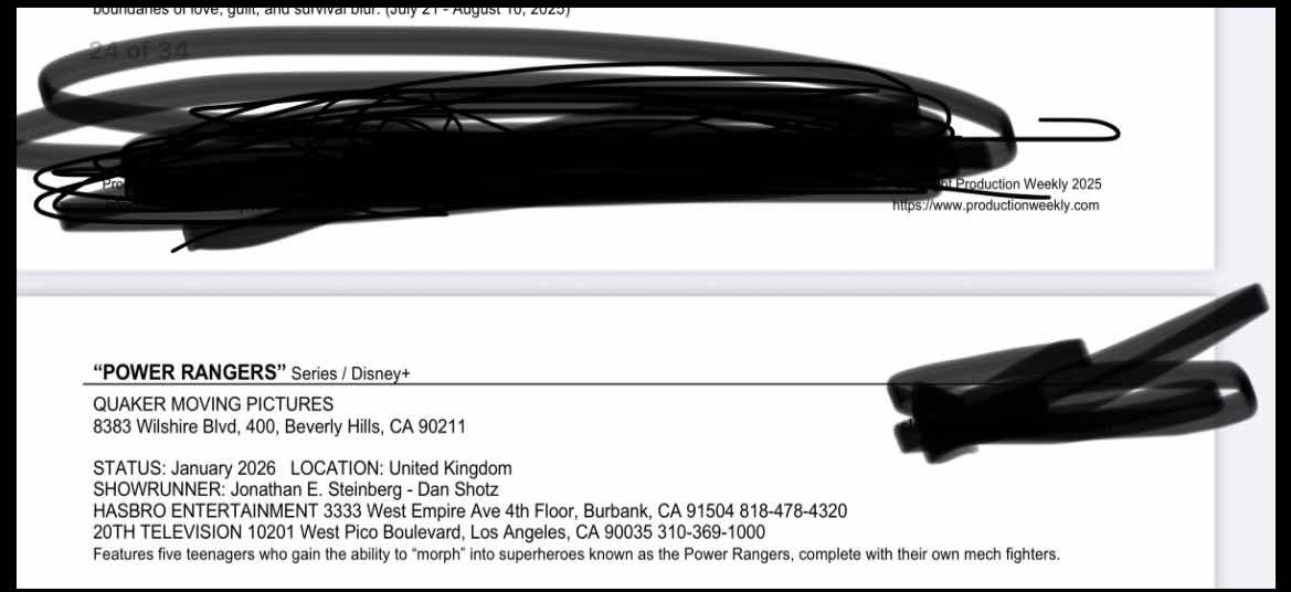 PRNewsNexus's tweet image. The Disney + Power Rangers reboot is now listed on Production Weekly.
Filming will reportedly begin in January 2026, in the UK.
Looks like it will be Morphin Time very soon! ⚡⚡⚡⚡⚡
(Via: @PwrRngr)