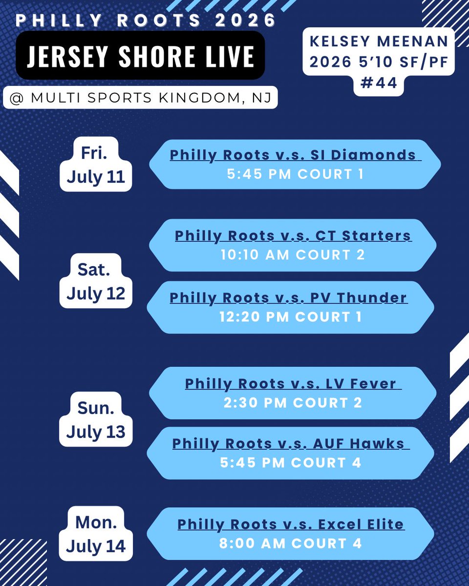Kelsey Meenan (@kelsey_meenan) on Twitter photo Super excited to be competing with my team this weekend in NJ! Come check us out!! <a href="/thephillyroots/">Philly Roots Basketball</a> <a href="/dtownwestgbb/">Dtown West Girls Basketball</a> Super excited to be competing with my team this weekend in NJ! Come check us out!! <a href="/thephillyroots/">Philly Roots Basketball</a> <a href="/dtownwestgbb/">Dtown West Girls Basketball</a>