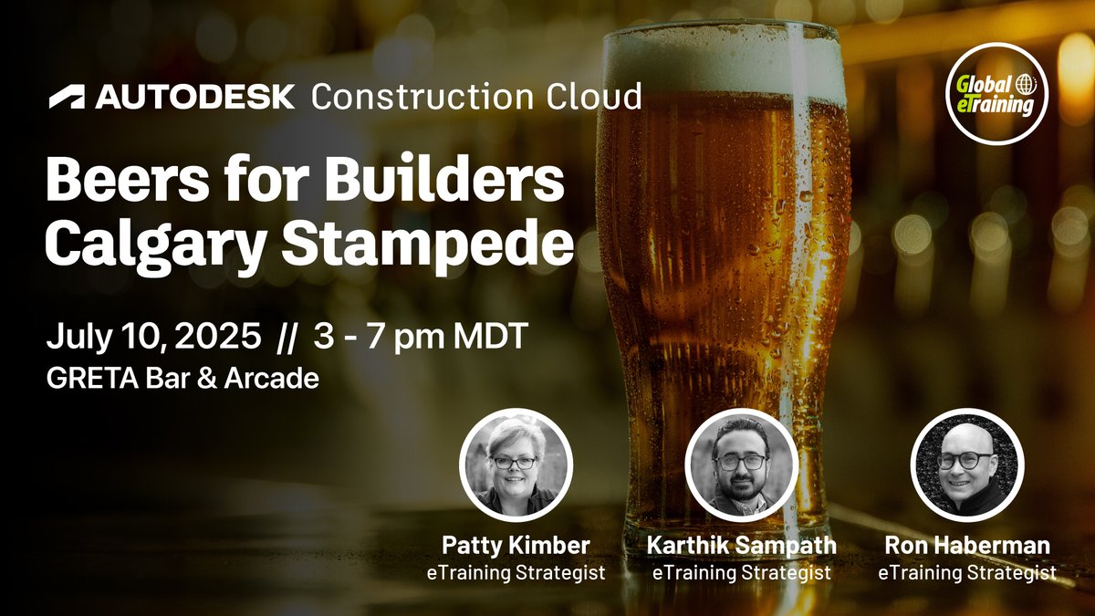 Stopping by #ACC Beers for Builders tonight in Calgary? Us too! 🍺 👍🏾 

Stop by, say hi and lock in our limited-time special event pricing: globaletraining.ca/acc-beers-for-…

#ACC #BeersforBuilders #Autodesk
