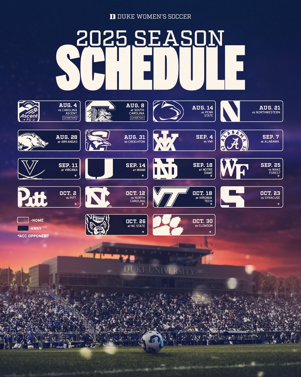 The 2025 schedule is officially here 🙌

🔜 goduke.us/46GSRNU