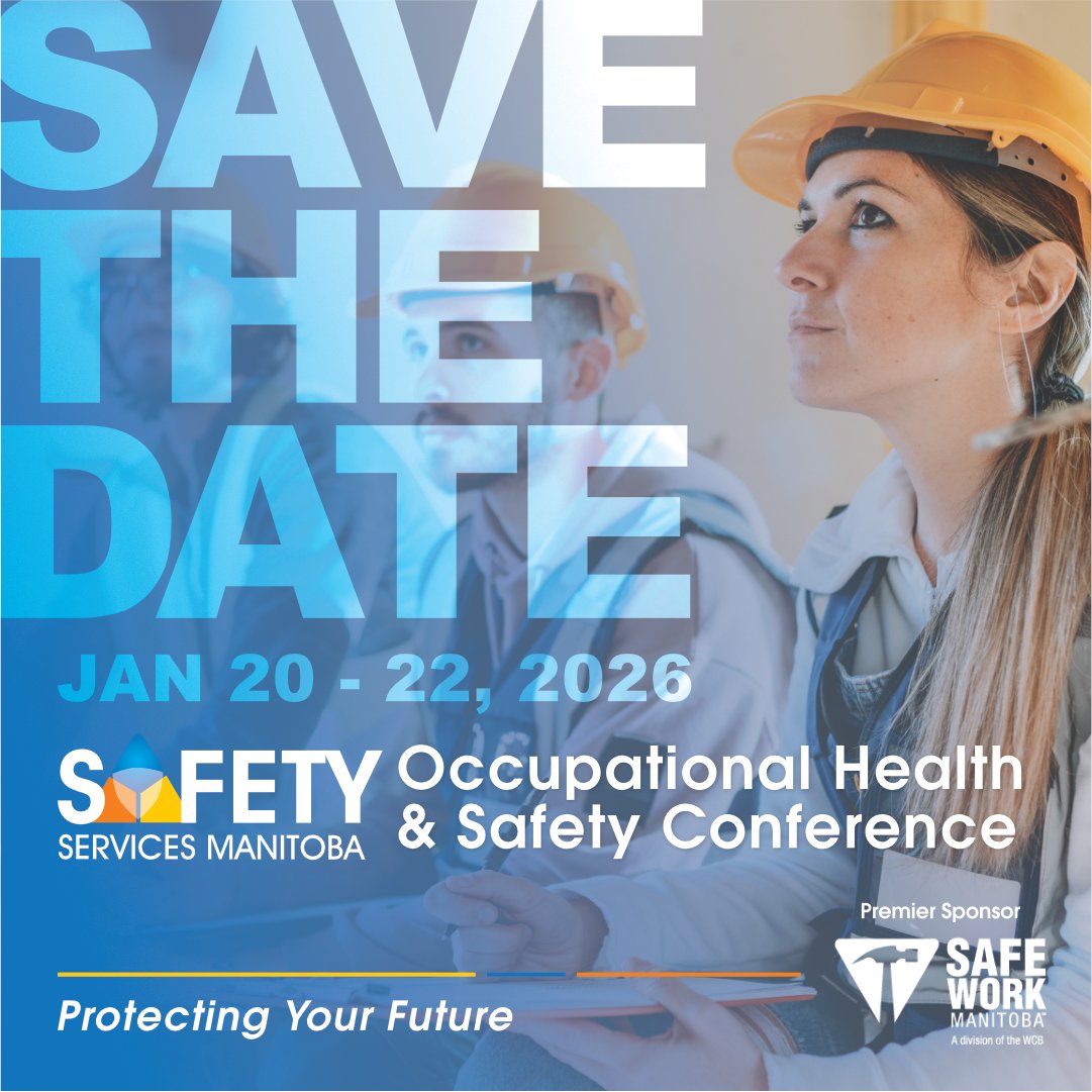 Get ready for Manitoba’s leading safety event — happening January 20–22, 2026!
Join hundreds of health and safety professionals for three days dedicated to learning, connecting, and focusing on what matters most: keeping people safe at work.
Mark Your Calendars – See You There!!