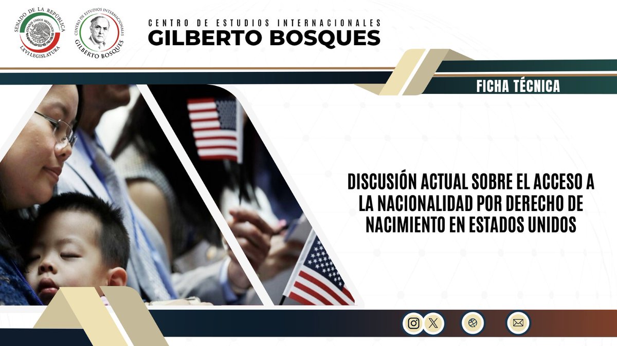 #SabíasQue La 14.ª Enmienda de la Constitución de EE. UU. es clave en el debate, estableciendo la ciudadanía para toda persona nacida en el país y "sujeta a su jurisdicción". 
Su interpretación es motivo de desacuerdo.
➡️centrogilbertobosques.senado.gob.mx/analisisinvest…