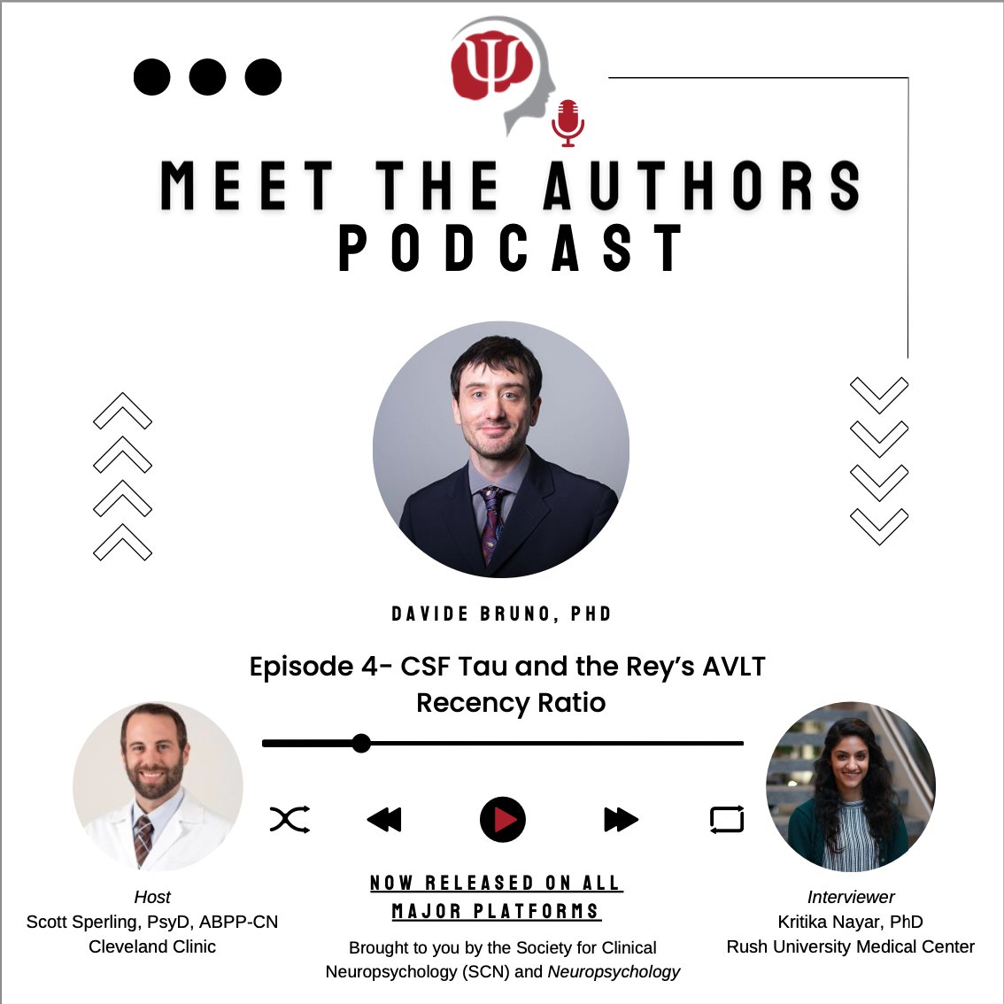 APADivision40's tweet image. 🧠 In case you missed it - tune in to episode 4 of Meet The Authors for a conversation with author, Dr. Davide Bruno to discuss his paper on CSF Tau and its associations with Rey's AVLT 📢
Listen here! : sites.libsyn.com/486387/csf-tau…