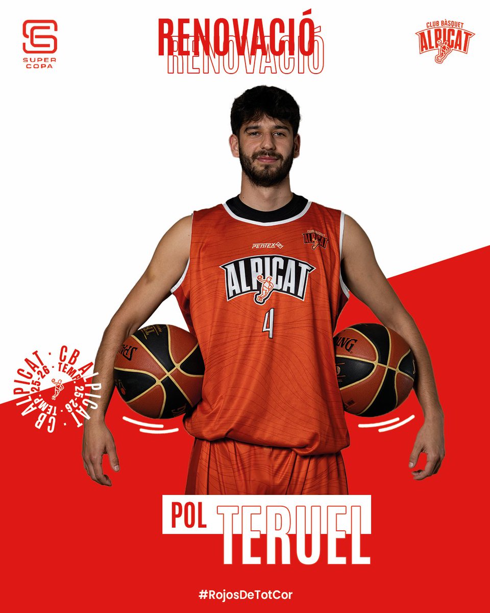 ✍️ RENOVACIÓ || POL TERUEL 🔛

🔛 Última renovació del bloc de la passada temporada, l'MVP de Copa Catalunya a l'<a href="/RTLleidaFCBQ/">RT Lleida FCBQ</a> continuarà vestint de roig. Seguim sumant junts Pol!

#RojosDeTotCor #SuperCopa #Alpicat #Temp2526