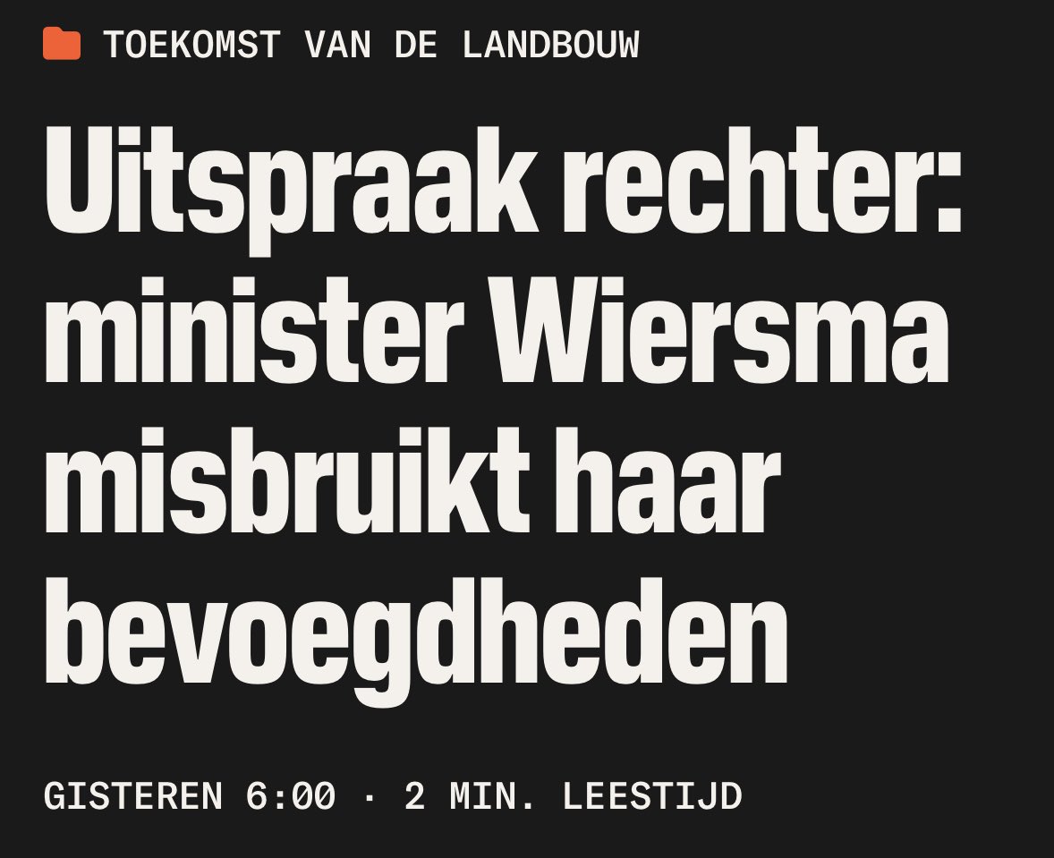Waanzinnig: BBB-minister Wiersma heeft haar macht misbruikt om de vrije pers te hinderen met een trucje dat hoog in de kosten loopt.

Je zou hopen dat onze politici nu met vaart een debat zouden inroepen om haar ontslag te eisen. Of zijn de zonvakanties al begonnen?