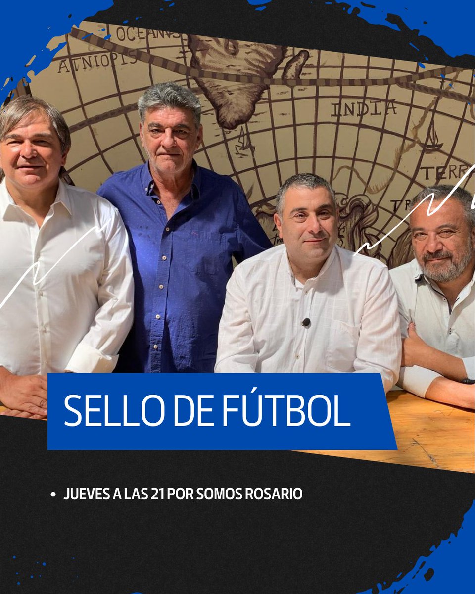 Esta noche desde las 21 te esperamos como cada jueves con #Sellodefutbol por <a href="/SomosRosarioOK/">Somos Rosario</a>
con <a href="/HernanAmez/">Hernan Amez</a> <a href="/egenovar/">Quique Genovar</a> <a href="/chinoodisio/">Chino Odisio</a> <a href="/arbitromartin/">Claudio Martin.</a> <a href="/cfrezzini/">cesar frezzini</a>