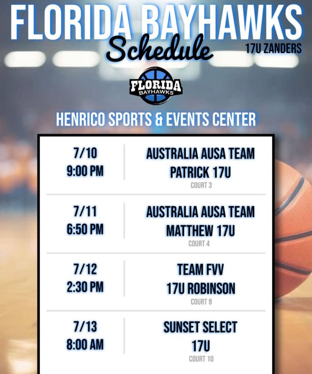Schedule for the live period this weekend in Richmond Virginia