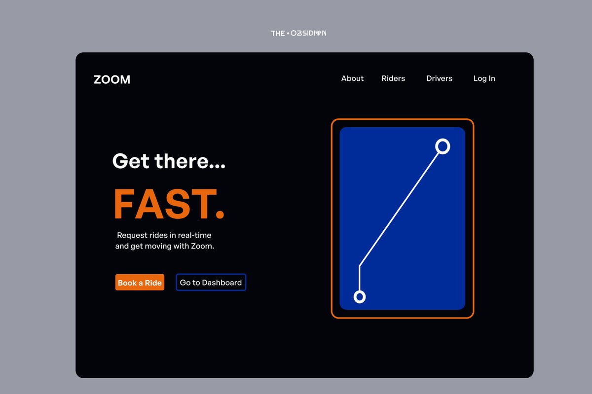 thatTechgaii's tweet photo. Day 10 of my July Design Challenge

Built the landing page for ZOOM (UI Concept) a bold ride-hailing platform designed for real-time speed &amp; clarity.

Thoughts??

#UIDesign #UXDesign #WebDesign #DarkUI #DailyUI #TechDesign #FigmaUI #DesignChallenge https://t.co/rf9MRGHN91