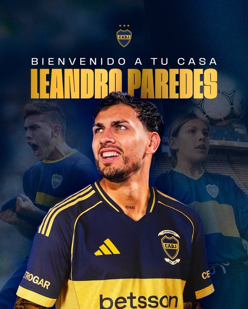 🇦🇷LEANDRO DANIEL PAREDES, CAMPEÓN DEL MUNDO.

💙💛💙BIENVENIDO A TU CASA, AL CLUB ATLÉTICO BOCA JUNIORS.