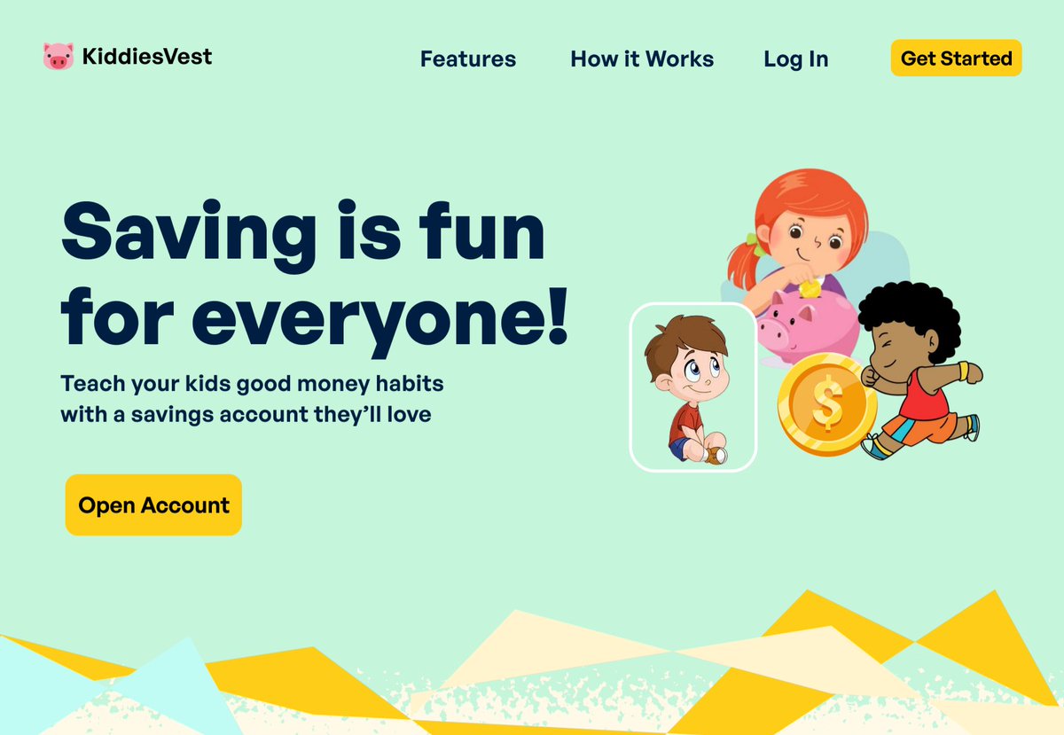 thatTechgaii's tweet photo. Day 9 of my July Design Challenge
Designed KiddiesVest, a fun, safe savings platform for kids to invest early in stocks, crypto & treasury bills with full parental control.
Thoughts??
#UIUX #DesignChallenge #FintechDesign #WebDesign #DailyUI #FintechForKids https://t.co/RWKaHGNfDn