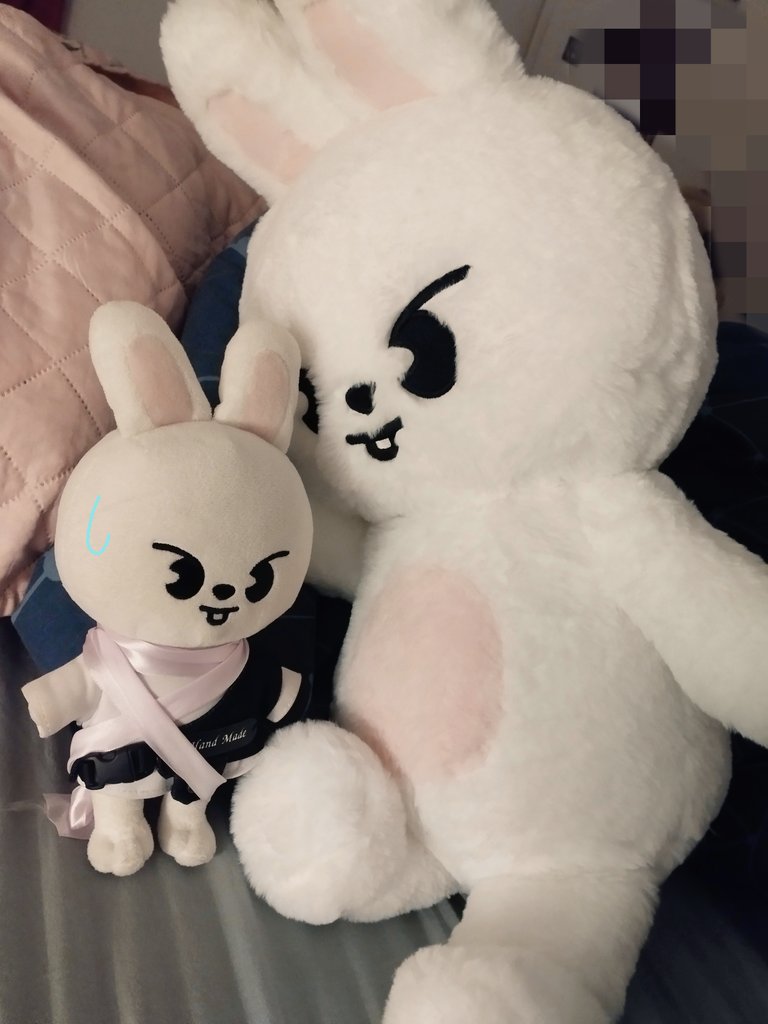 my mom got me the enormous leebit plushie for my birthday. it's actually the best gift ever he's so big it's ridiculous i'm so happy