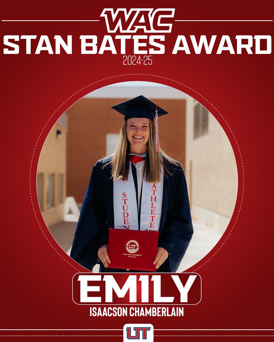 UtahTech_WBB's tweet image. Congrats @EmilyIsaacson22!!!
Well deserved honor for one of our all-time greats - not only on the court, but in the classroom and our community!!!
📰 - tinyurl.com/4shzp6wz
#UtahTechBlazers #WACwbb