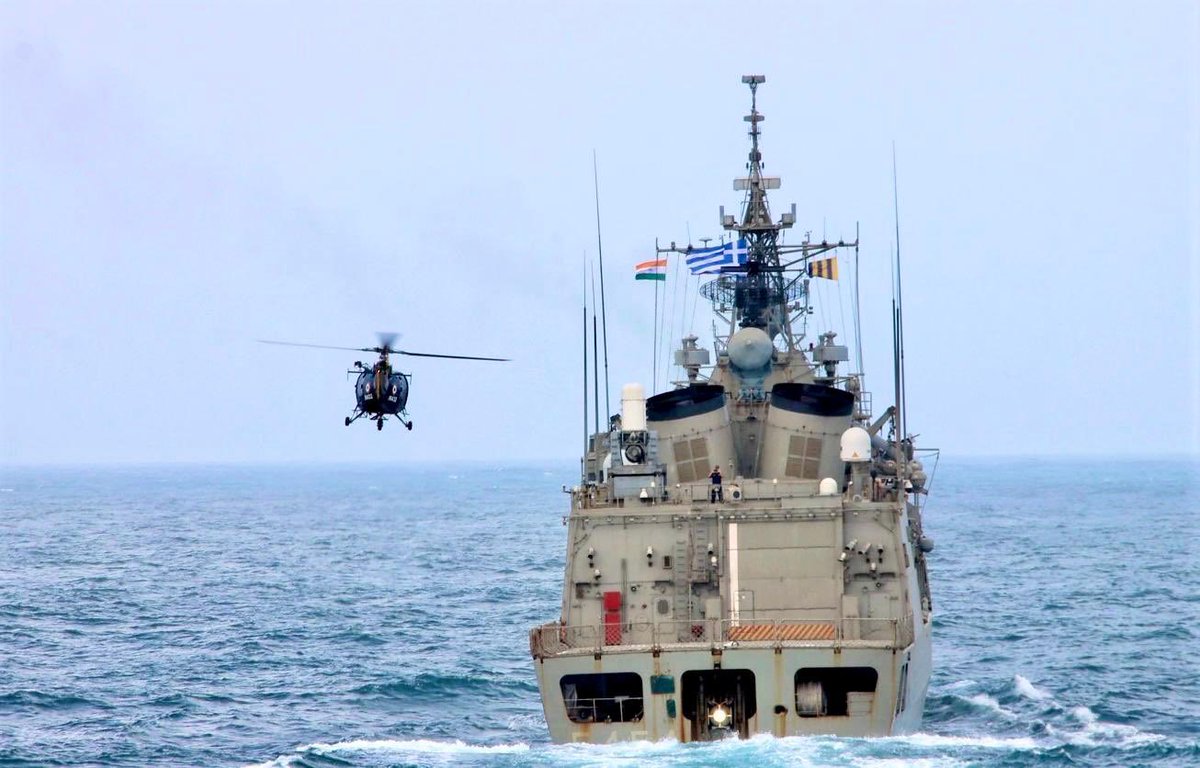 D__Mitch's tweet image. The @NavyGR Hydra-class frigate HS Psara participated in a #PASSEX with @indiannavy Talwar-class frigate #INSTarkash on Jul 10, 2025. Photos by @IN_WNC.
