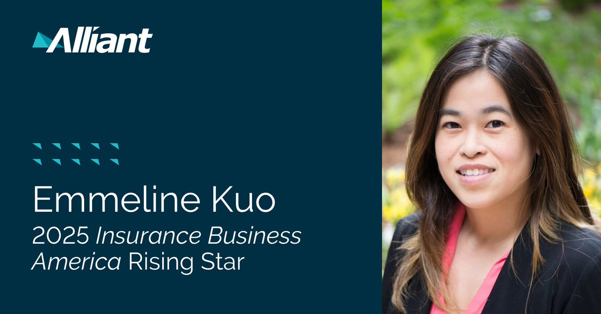 Alliant Insurance (@alliantins) on Twitter photo Emmeline Kuo has been named a 2025 Rising Star by <a href="/InsuranceBizUS/">Insurance Business America</a>. With more than 13 years of industry experience, she navigates businesses through today’s growing risk complexities with tailored coverage solutions. bit.ly/3GzEznQ #AlliantInsurance Emmeline Kuo has been named a 2025 Rising Star by <a href="/InsuranceBizUS/">Insurance Business America</a>. With more than 13 years of industry experience, she navigates businesses through today’s growing risk complexities with tailored coverage solutions. bit.ly/3GzEznQ #AlliantInsurance