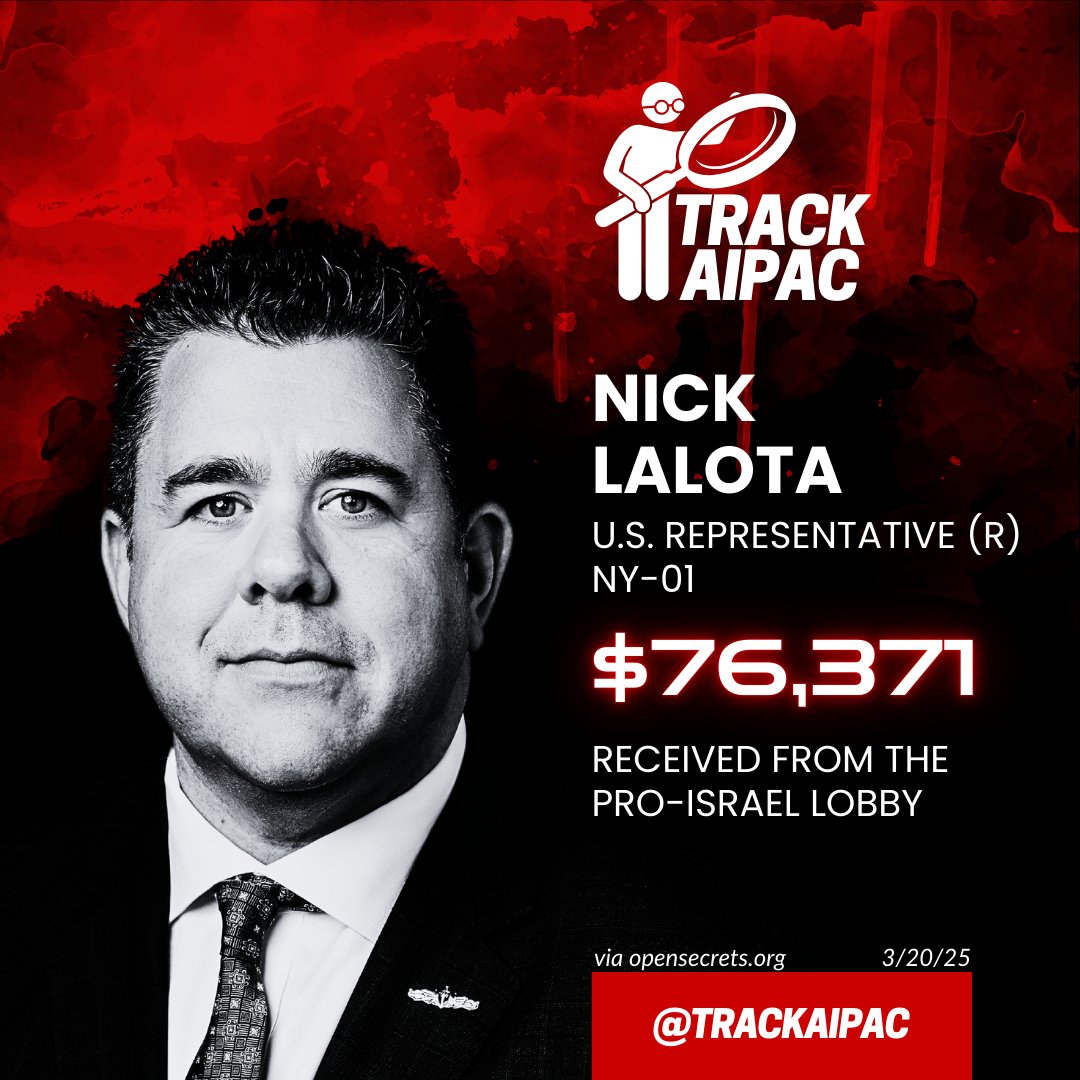 <a href="/RepLaLota/">Congressman Nick LaLota</a> Nick is parroting AIPAC propaganda.