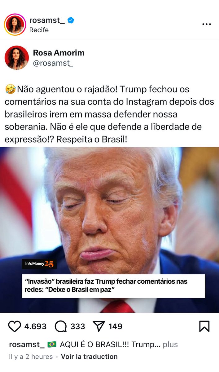Agora o Trump sentiu!
BRASIL SOBERANO
BOLSONARO NA CADEIA JÁ
RESPEITA O BRASIL
ESTOU COM LULA