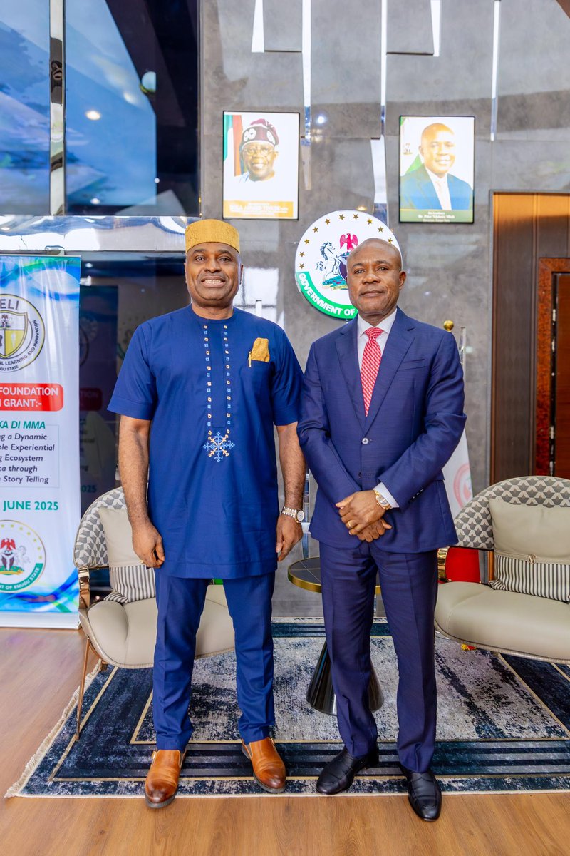PNMbah's tweet image. I was delighted to receive Mr. Kenneth Okonkwo, renowned actor, lawyer, and politician, and a proud son of Enugu State, yesterday in my office. We had an engaging conversation on governance in our beloved state, as well as some topical national issues. I appreciate his visit and…