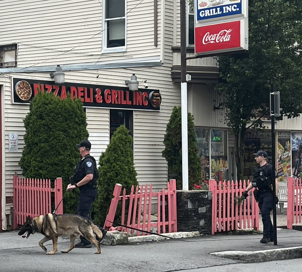 Police presence. Searching for suspect on West Street area in Worcester. A stretch of Williams Street is closed.