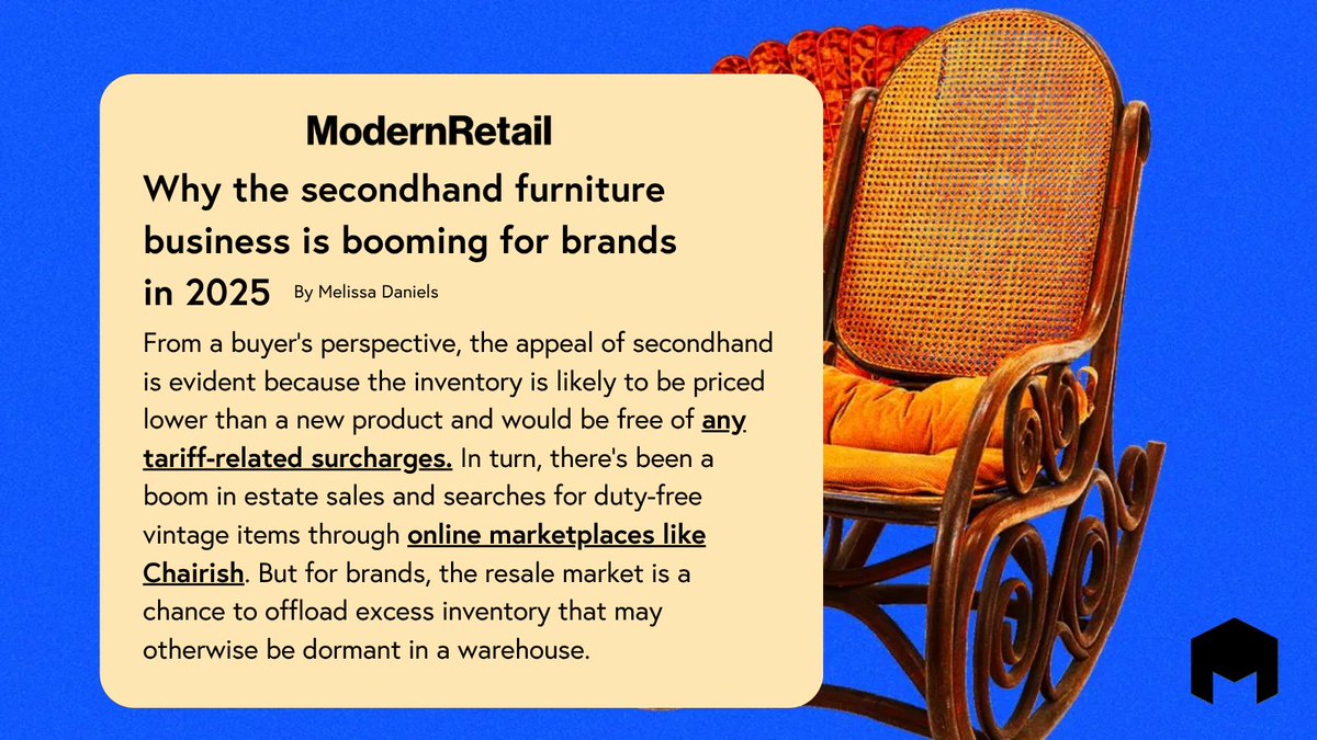 #Chairish was featured on <a href="/modernretail/">Modern Retail</a>! Tap the link to shop tariff-free vintage. ❤️

social.chairish.com/us-vintage