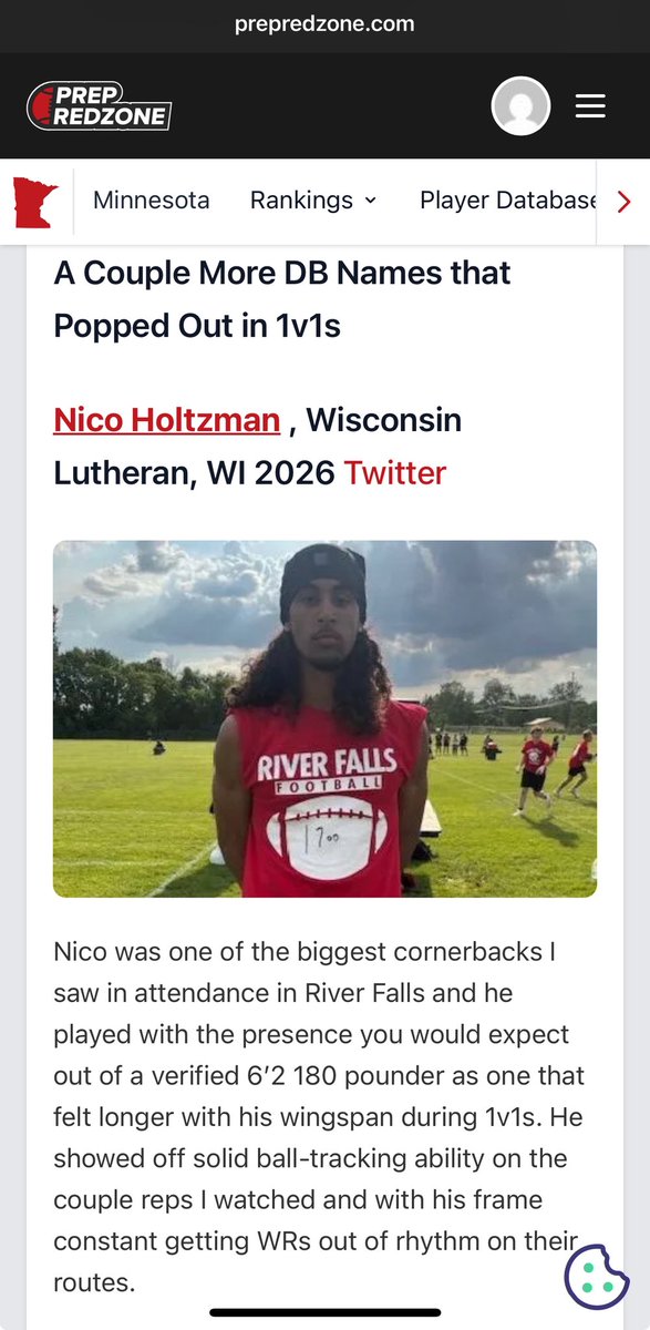 Grateful to receive the positive words and write up! Still working and improving💯💪🏽

<a href="/NWahlScouting/">Nate Wahl</a> <a href="/MJ_NFLDraft/">Mark Johnson</a> <a href="/PrepRedzoneWI/">Prep Redzone Wisconsin</a> <a href="/PrepRedzoneMN/">Prep Redzone Minnesota</a>