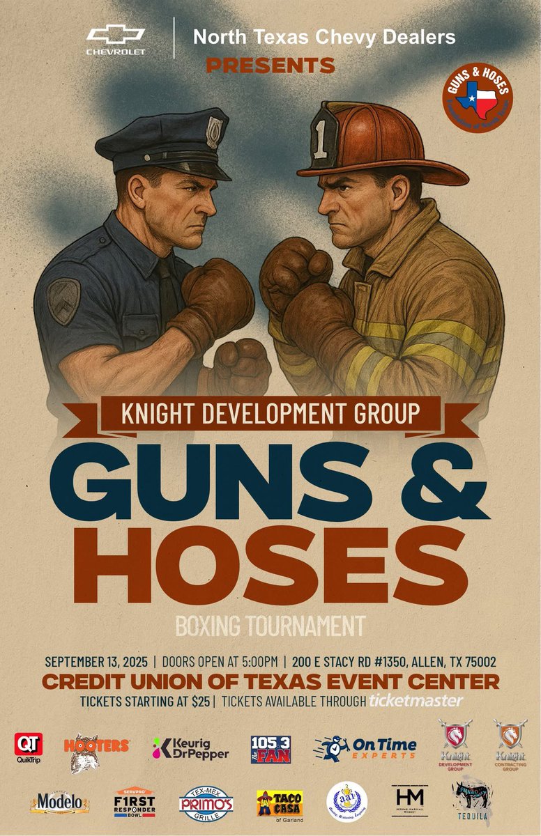 🎟️ Tickets are officially on sale for this year’s Guns &amp; Hoses Boxing Tournament! 👮‍♂️🚒

💥 Grab your seats now and be part of a powerful cause: ticketmaster.com/event/0C0062D7…