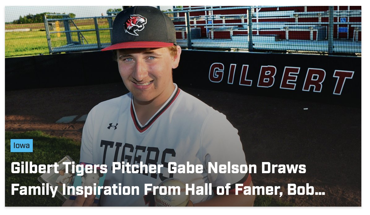w_maxey's tweet image. With the first round of the @IHSAA State Baseball Tournament getting underway on Friday, @GHSTIGERS_AD pitcher Gabe Nelson&apos;s tapping into his family roots this postseason thanks to second cousin, @baseballhall Bob Feller.  

📸@HighSchoolOnSI...

 si.com/high-school/io…