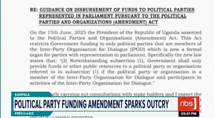 NBS Television (@nbstv) on Twitter photo The newly restricted funding of political parties with MPs in parliament has alarmed some politicians, who have vowed to challenge the amendment in court.
<a href="/NamakumbiJ/">Josephine Namakumbi</a>
#NBSLiveAt9 #NBSUpdates The newly restricted funding of political parties with MPs in parliament has alarmed some politicians, who have vowed to challenge the amendment in court.
<a href="/NamakumbiJ/">Josephine Namakumbi</a>
#NBSLiveAt9 #NBSUpdates