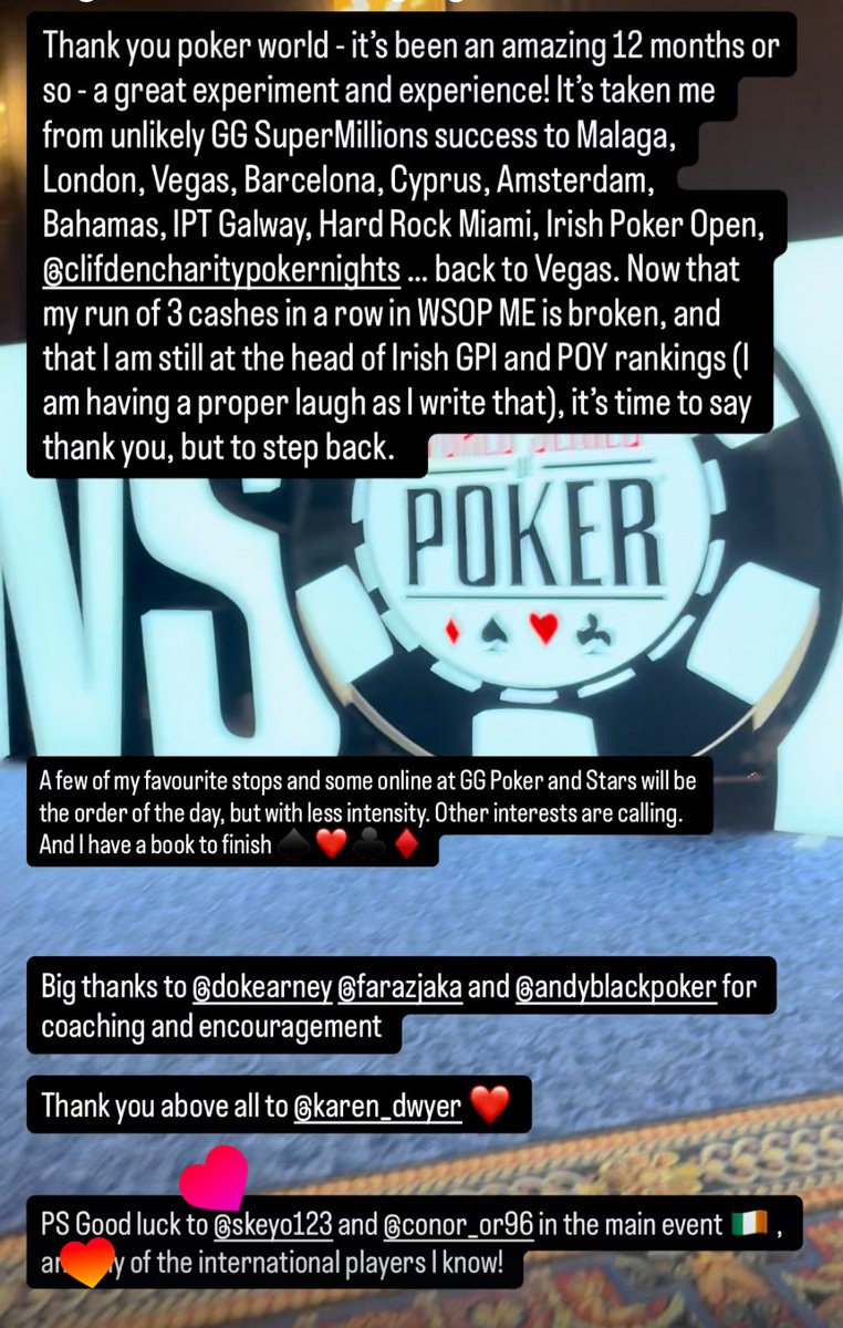 MichaelDwyer64's tweet image. That was a blast. Thank you poker world. Ready to turn the page (and maybe even finish the book)! 

instagram.com/stories/michae…
