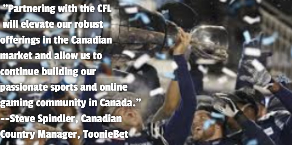 MattRybaltowski's tweet image. Several wks after the Canadian Gaming Summit, Soft2Bet’s ToonieBet, has been named as an official online sports betting and online casino partner of the @CFL . The partnership is TB’s second in CAN after a previous deal in which it became an online casino partner of the Sens