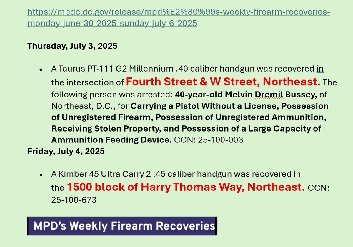 ScottRobertsDC's tweet image. see these two @DCPoliceDept firearm recoveries in #EckingtonDC mpdc.dc.gov/release/mpds-w… 

4th &amp;amp; W St NE
1500 block of Harry Thomas Way NE

@joe5f6