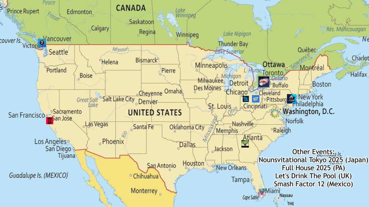 WillowSSBM's tweet image. made this shitty lil graphic for where majors are taking place, heart and follow for more super smash bros melee content