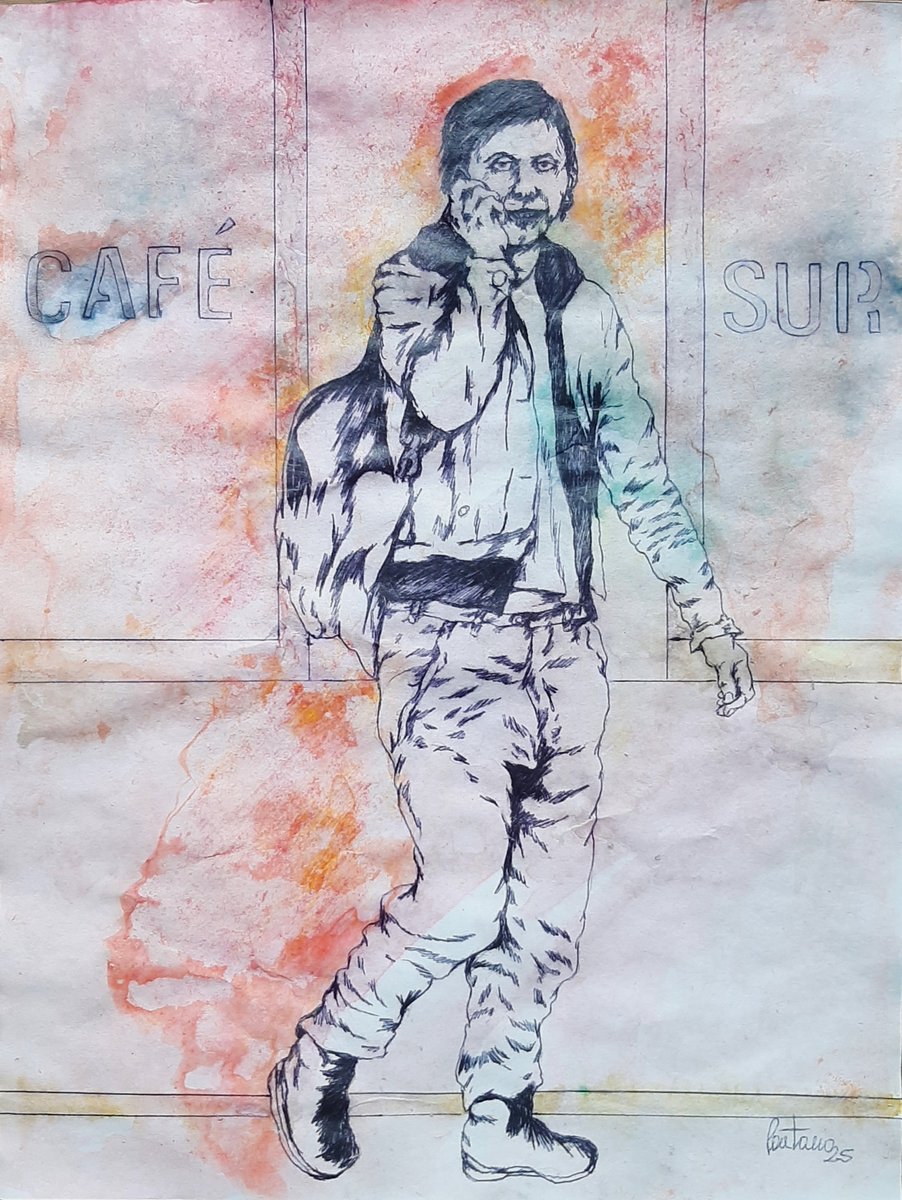 albertopantano2's tweet photo. Pasajera
tinta, marcador y grafito/papel
2025
Quebrando los rastros de su recorrido uno tras otro en cualquier sendero
en la inquietud de los viajes
escondió su rostro de la oscuridad
renuente quizás a los anocheceres
o en eso consistía lo tenue de su camino.
AFP.1991 https://t.co/ozhOd3gIhm